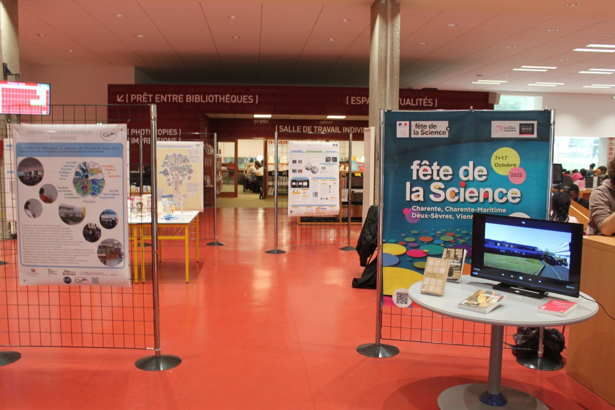 [#EXPOSITION]
👉En ce moment pour la #FDS2022 ont lieu les expositions "Poster de thèses du laboratoire <a href="/FoReLLIS_15076/">FoReLLIS</a> " à la <a href="/MSHS_Poitiers/">MSHS Poitiers</a> , et "Les mathématiques dans leur diversité" à la BU Sciences ! <a href="/BU_Poitiers/">BU_UnivPoitiers</a>.
🙌Venez faire un tour pour en découvrir + sur les sciences !