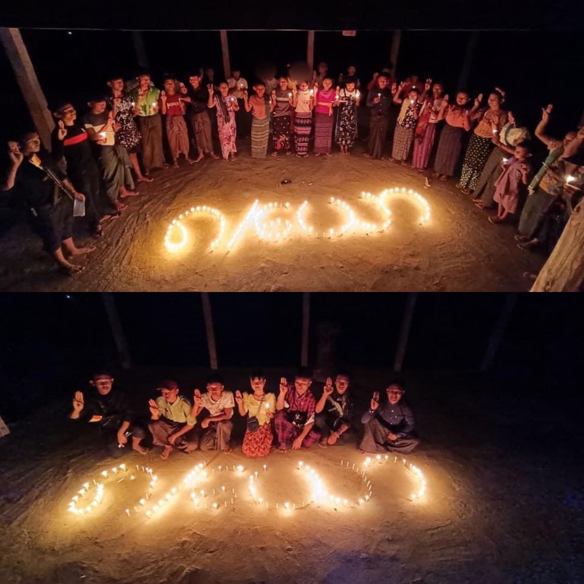 Led by YDF-Saw and residents staged a #CandleStrike movement to overthrow the #MilitaryDictatorship on Oct10.

#2022Oct10Coup    
#HelpMyanmarIDPs   
#WhatsHappeningInMyanmar