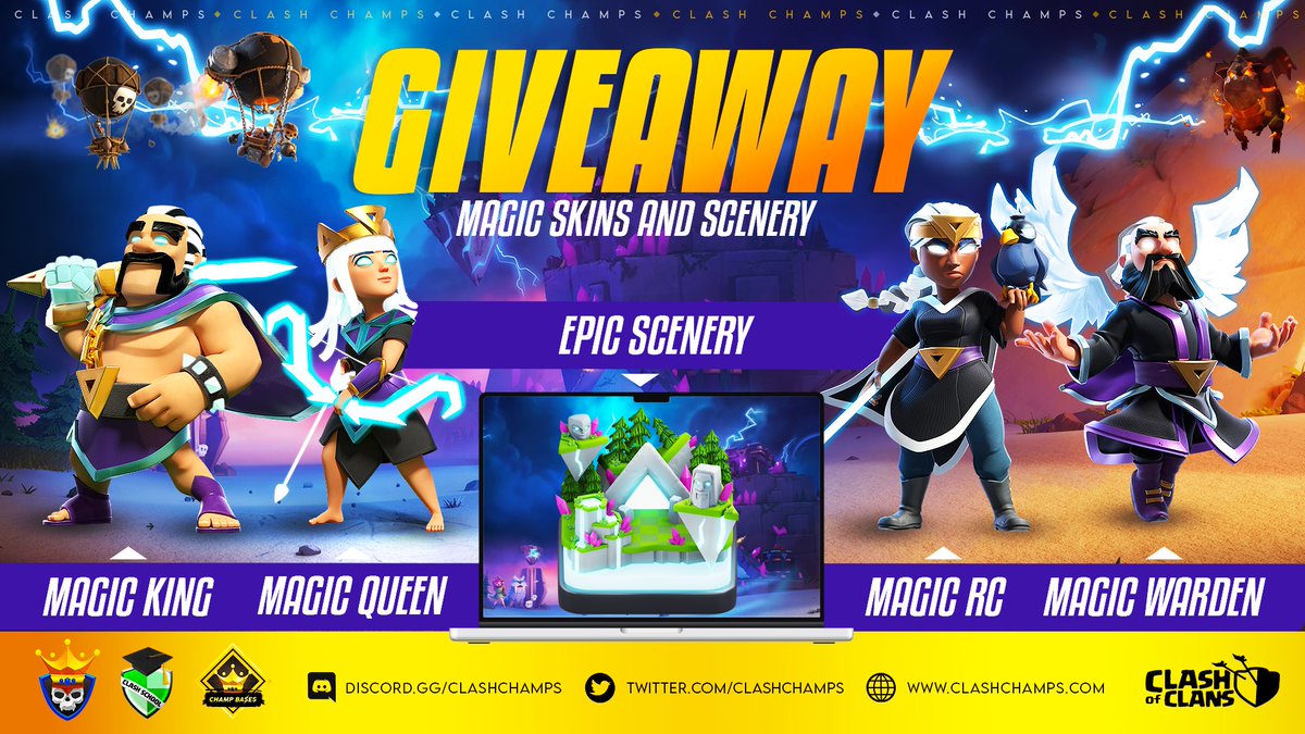 Clash Champs (@clashchamps) on Twitter photo ๐จ$50 #GIVEAWAY!๐จ
๐ฅ4 Skins + Scenery!๐ฅ
โ
โTO ENTER:
โโก Like & RT this post
โโก Follow <a href="/ClashChamps/">Clash Champs</a>, <a href="/ClashSchool/">Clash School</a> & <a href="/ClashChamps_CoC/">Clash Champs</a>
โก Reply & tag a friend
๐ฅBONUS ENTRY = POST A SCREENSHOT USING CODE ๐supr.cl/CodeClashChamps
#competition ends 10/14
*Must have PayPal* ๐จ$50 #GIVEAWAY!๐จ
๐ฅ4 Skins + Scenery!๐ฅ
โ
โTO ENTER:
โโก Like & RT this post
โโก Follow <a href="/ClashChamps/">Clash Champs</a>, <a href="/ClashSchool/">Clash School</a> & <a href="/ClashChamps_CoC/">Clash Champs</a>
โก Reply & tag a friend
๐ฅBONUS ENTRY = POST A SCREENSHOT USING CODE ๐supr.cl/CodeClashChamps
#competition ends 10/14
*Must have PayPal*