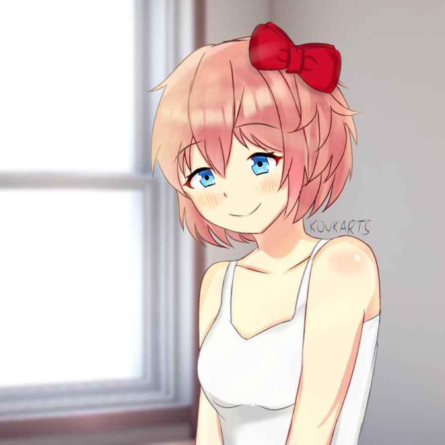 Daily Pics Of Sayori On Twitter Day 333 Sayori Staring At Ya On The