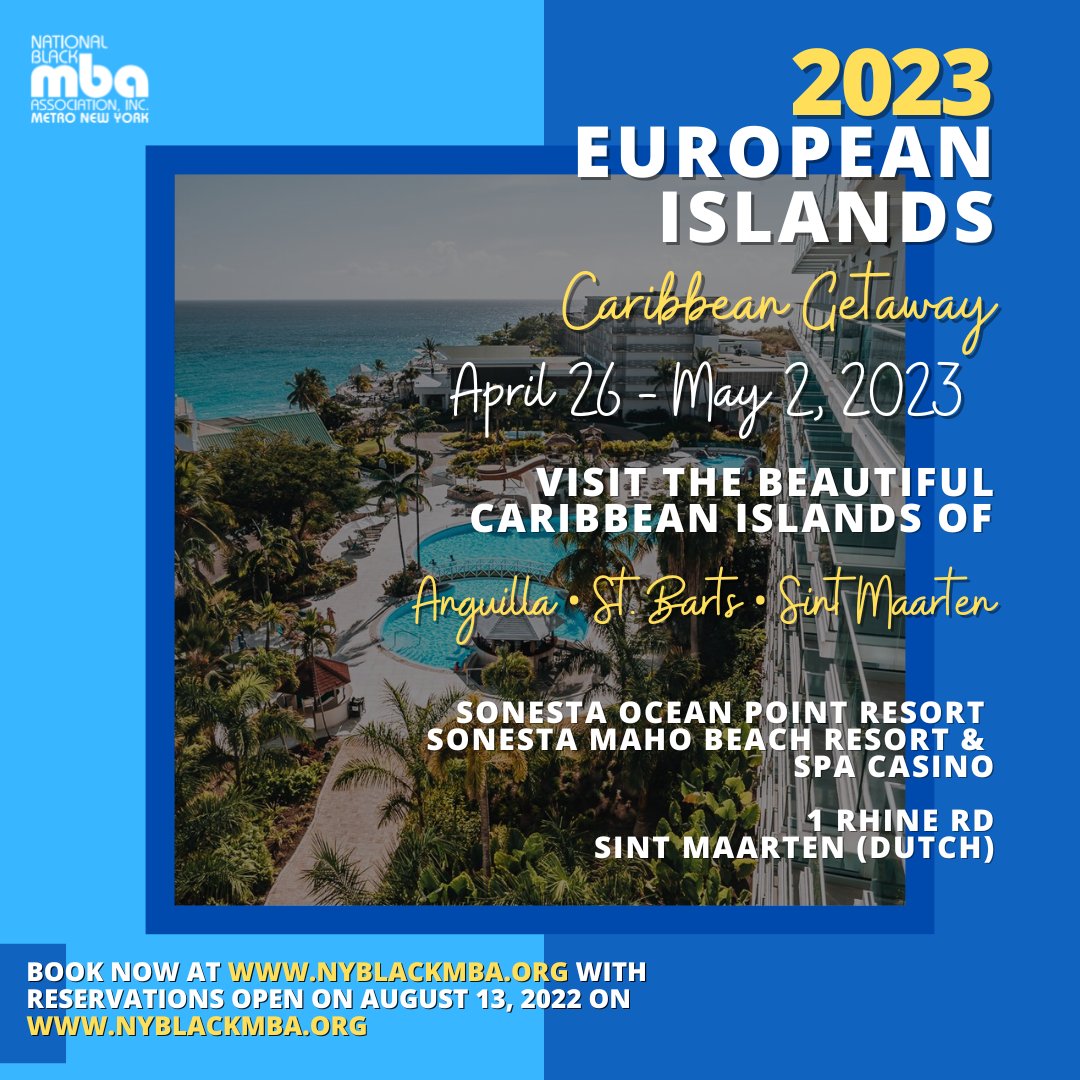 We're headed to the islands!
2023 European Islands - April 2023
Reservations Are Open on nyblackmba.org
#NYBLACKMBA #Travel #Networking #Summer