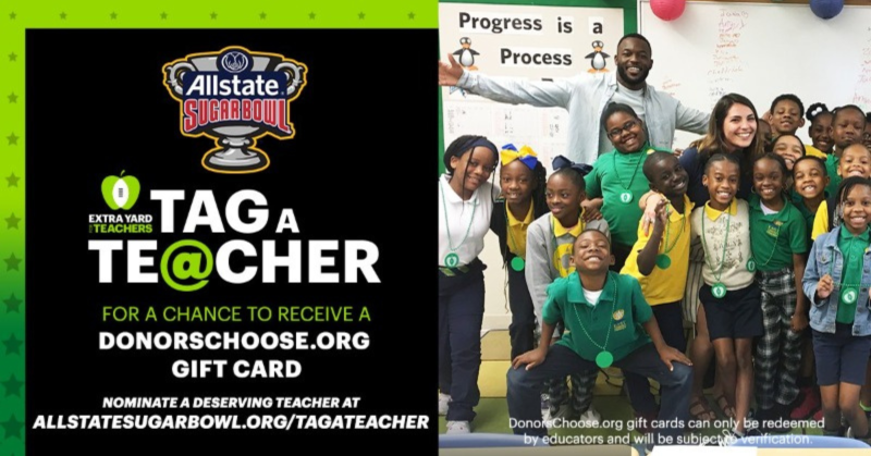 SugarBowlNola's tweet photo. #SugarBowl &amp; @CFPExtraYard are celebrating great public school teachers in Louisiana making significant impacts in their school community. Each week 1 teacher will be recognized with a $500 gift card! 

Nominate a deserving teacher ⬇️

https://t.co/HFZEblpz5H