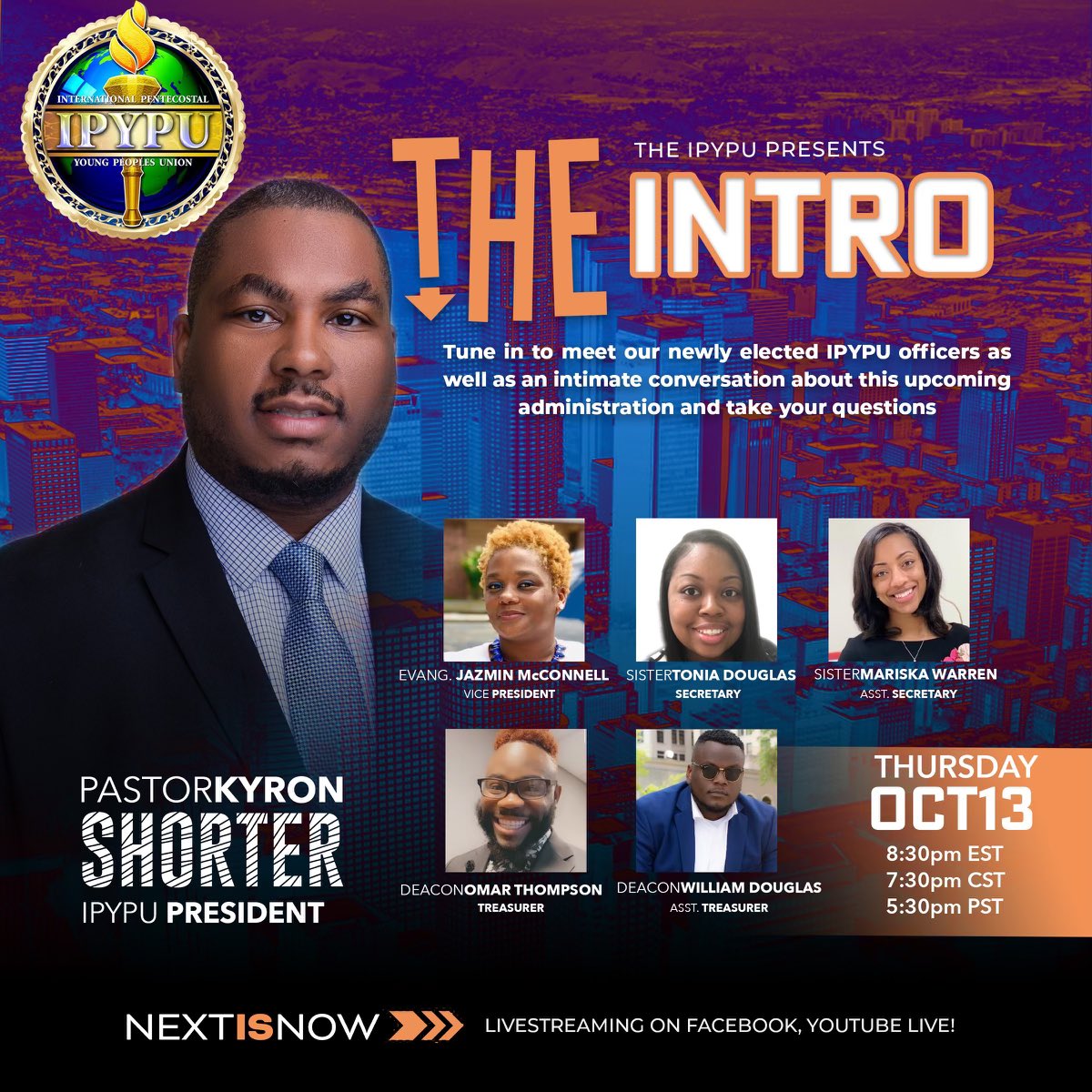 IPYPU's tweet image. Mark your calendar! The new administration has exciting news to share for the 2022-2026 administration. Join us for The INTRO this Thursday evening @8:30pm EST/5:30pm PST! We can't wait to
connect and above all take your questions. View on: facebook.com/ipypu/
#ipypu