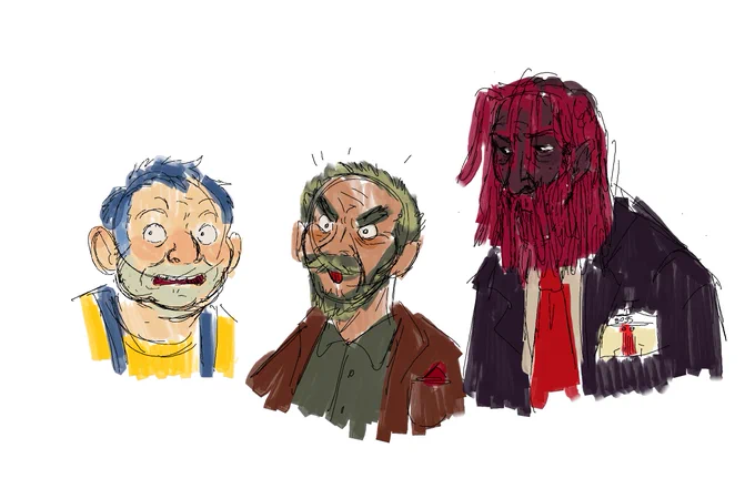 Also drawing them as humans is lame,,,,,,BUTWhy are u all afraid of old men with facial hair#DHMIS #DontHugMeImScared 