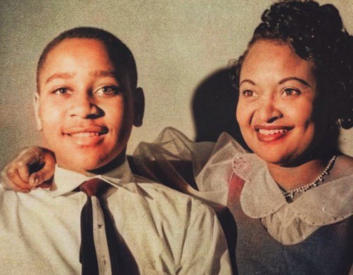AfricanArchives's tweet photo. Emmett Till with his mother, Mamie Till-Mobley 🕊 

Did you know about The Emmett Till Unsolved Civil Rights Crime Act ? It allows unsolved cases of suspected violent crimes committed against black citizens earlier than 1970 to be reopened. https://t.co/WAj9z18IQg