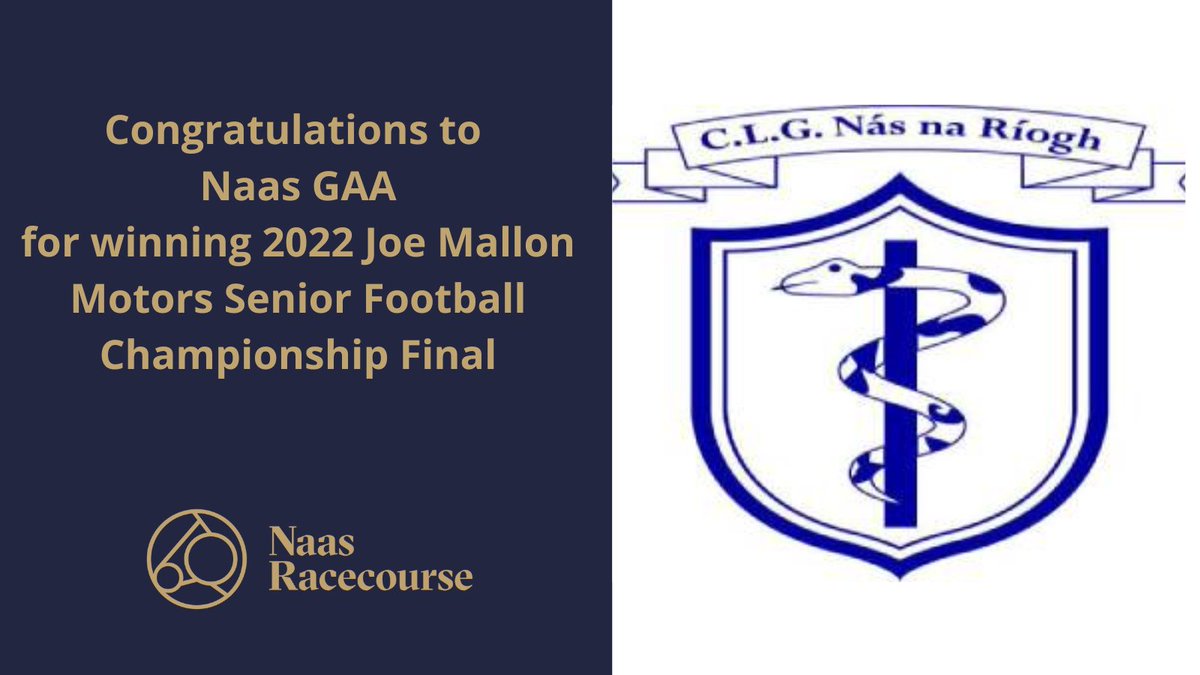 NaasRacecourse's tweet photo. Congratulations to @NaasGAA the Kildare County Champions 🎉
Looking forward to hosting their club fundraiser on Sunday🙌 https://t.co/pS4h7u9xA7