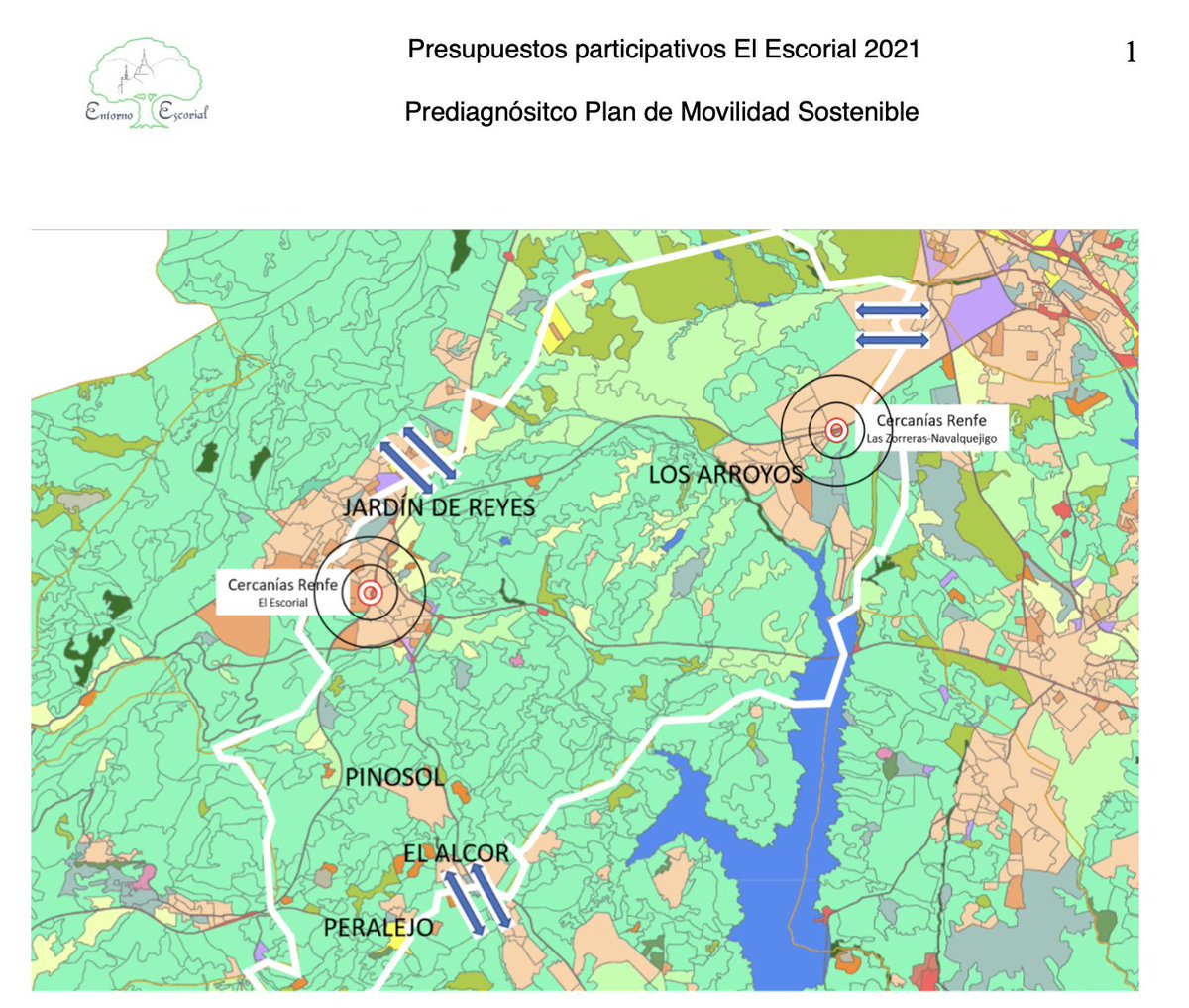 Hoy asistimos a una reunión en Los Arroyos para la preparación del prediagnóstico de movilidad de El Escorial. Comentamos las deficiencias de los autobuses en Los Arroyos y la movilidad peatonal y ciclista en la zona.
