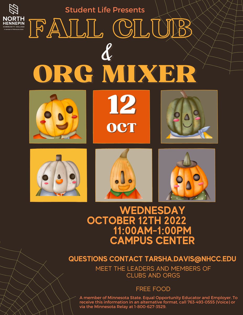 Looking for Cool and Fun ways to get Involved on campus. Student Life is hosting their Club and Org Mixer Wednesday, October 12th from 11:00am-1:00pm in the Campus Center. Please stop by to mingle with club and org leaders, members, advisors, and the Student Life staff. Free Food