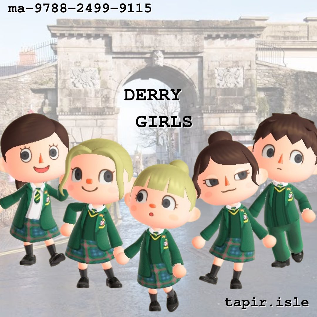 TapirIsle's tweet photo. Derry Girls ❤️ #ACNH #ACNHDesign #AnimalCrossing #AnimalCrossingNewHorizons #あつ森マイデザイン #あつ森 https://t.co/LuSvyUXTUp