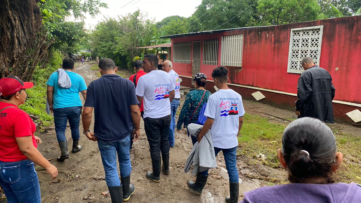 Alcalde Nandaime, Autoridades políticas, miembros de Juventud Sandinista realizan desde horas muy tempranas visitas de presencia directa para la evaluación de daños ocasionados por el paso de la Tormenta Tropical Julia. #2022PuebloVictorioso