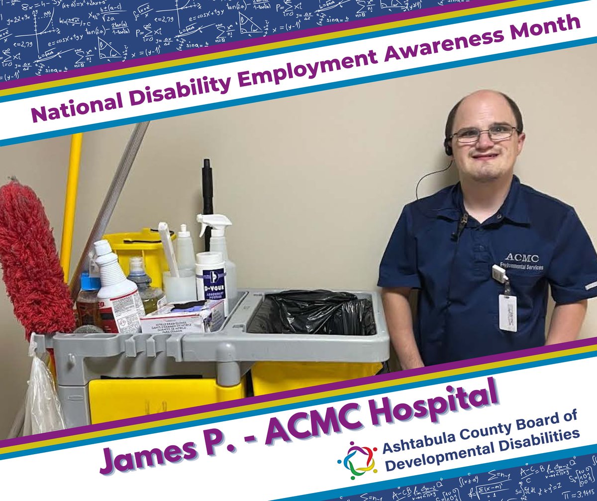 All month long we have been recognizing National Disability Employment Awareness Month! This week we are featuring James who has been employed at ACMC Hospital going on 9 years! #NDEAM2022 #DiversityAndInclusion #AshtabulaStrong