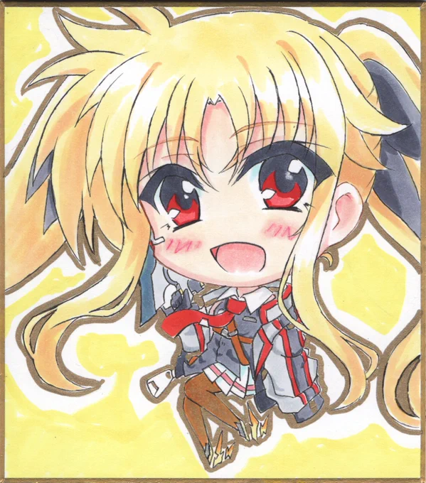 サバイバー衣装Ver.デフォルメフェイトちゃん完成でございます(*'▽`*)次は、はやてちゃんのターンです(`・ω・')ゞ#nanoha 