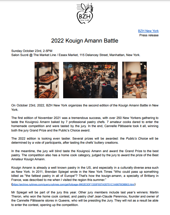 lcorbel444's tweet photo. we are very excited to present the 2d Kouign Amann Battle, Sunday October 23rd at the Essex Market! 
Event is fee, but spaces limited - register now to secure your tasting and elect the best kouign amann in NY https://t.co/Ys3aXNUooP 
@bzhny #pastrychef #kouignamann #frenchpastry https://t.co/jNnNiGpfHU