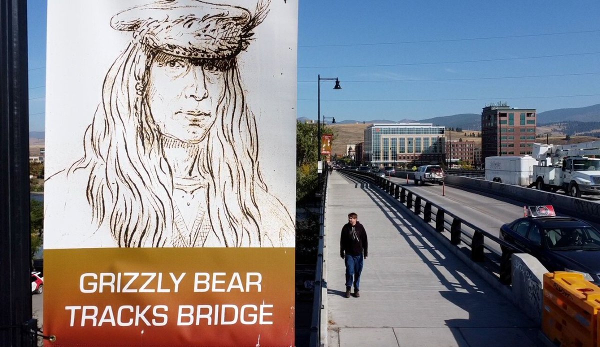 HRAssoc's tweet photo. Today, on #IndigenousPeoplesDay, Missoula Co and the Confederated Salish and Kootenai Tribes (#CSKT ) will be dedicating the Beartracks Bridge and new interpretive signs re the 1891 forced removal of the Salish people from their Bitterroot Valley homelands https://t.co/3nuzeX33Vq https://t.co/kbXp4rdju8