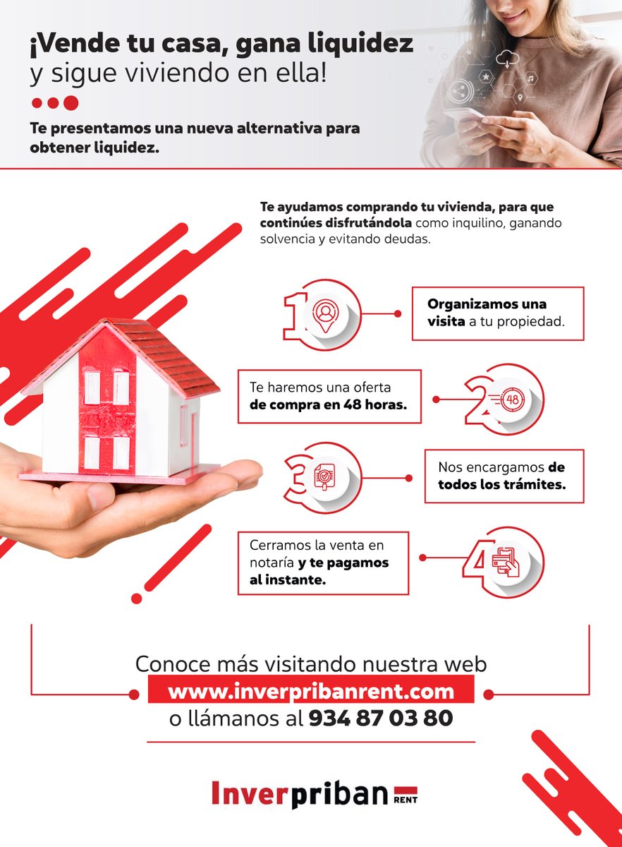 🗣️🏠 Con Inverpriban Rent, vender tu casa para obtener liquidez 💰 y seguir viviendo en ella es posible. Visita nuestra web y entérate de cómo puedes solucionar tus necesidades de liquidez 💰.

👉 inverpribanrent.com

#finanzaspersonales #vendercasa #newstoday #dinero