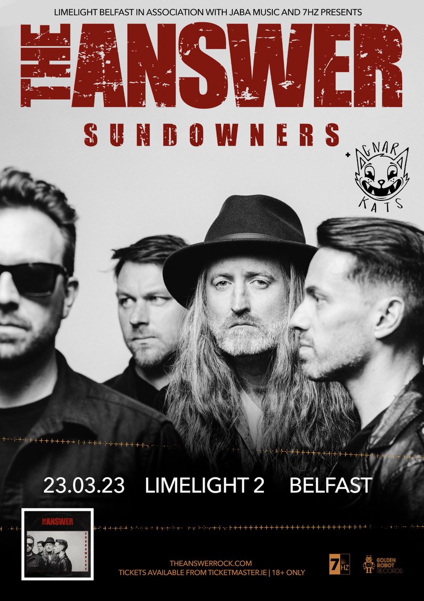 We are absolutely delighted to announce our first show next year will be supporting the mighty <a href="/theanswerrocks/">The Answer</a> at their Belfast show in <a href="/LimelightNI/">Limelight Belfast</a> on March 23rd 2023. Remaining tickets available now!
