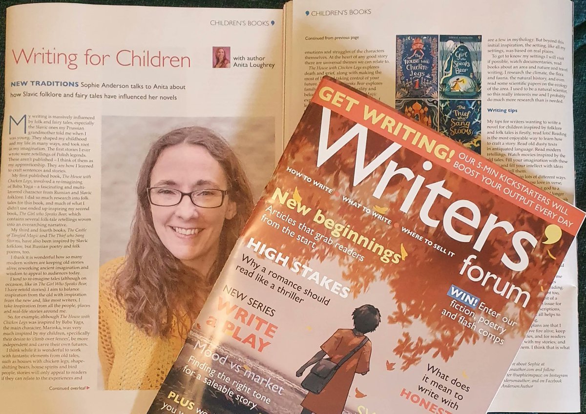amloughrey's tweet photo. Check out my interview with Sophie Anderson https://t.co/YG2CMvr65j  #childrensbooks #writingforchildren #writersforummagazine #writersforum #kidlit  #authorInterview #middlegrade #mgchat #writingtips #folktales #slavicfolktales @sophieinspace @Usborne @Writers_Forum https://t.co/Qm2upySoM0