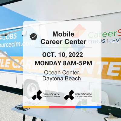 CareerSourceFV's tweet photo. Our Mobile Career Center will be parked at the Ocean Center Daytona Beach.  Please continue to watch this space for more time and location. https://t.co/rsz1Mmue0t