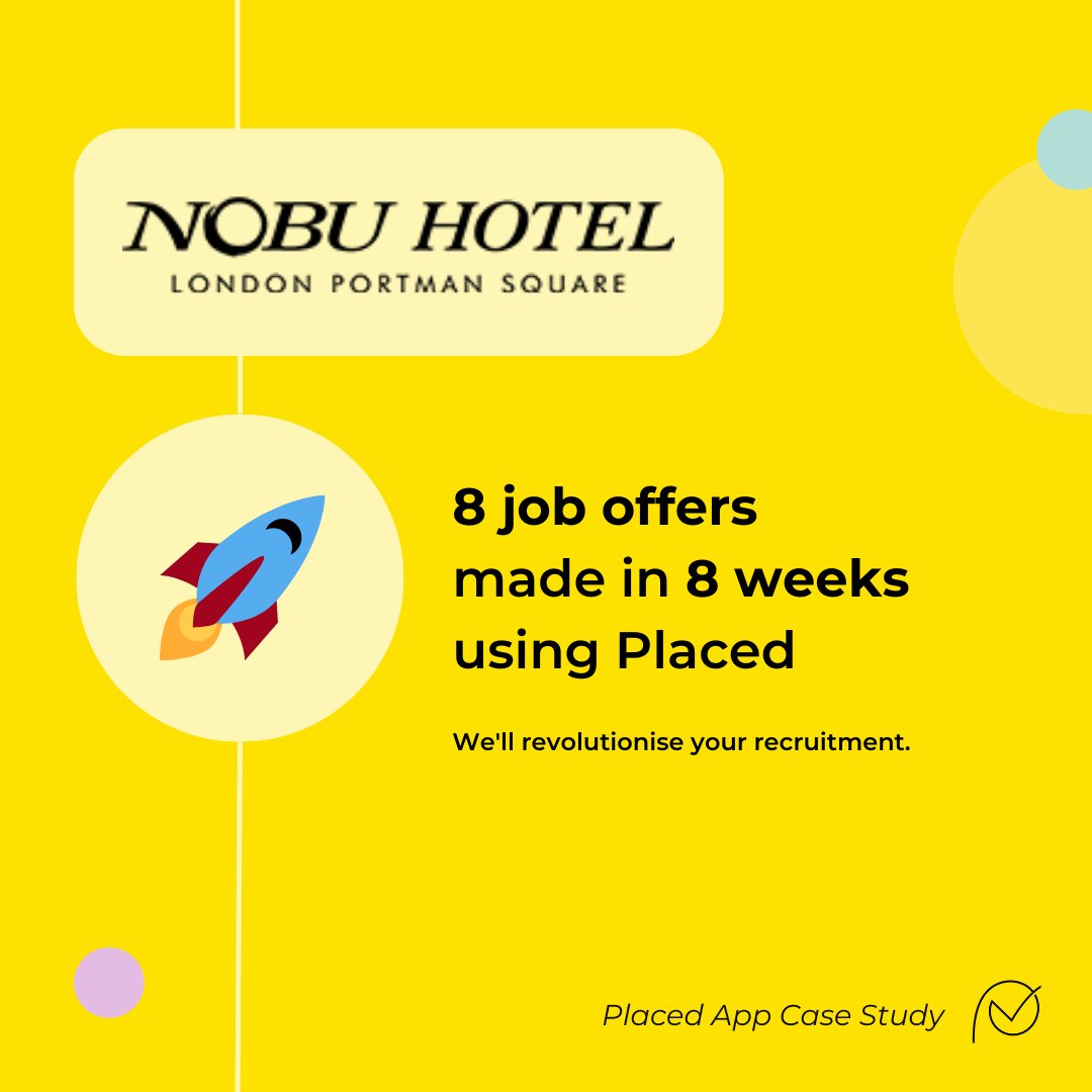 Placed App (@theplacedapp) on Twitter photo "Placed App enabled <a href="/NobuPortmanSq/">Nobu Hotel London Portman Square</a> to focus their recruitment efforts toward better suited candidates, empowering them to extend offers at a rate of about one offer per week💥" Read the full case study at eu1.hubs.ly/H01WSxP0
#NobuHotels #NobuLondonPortman #GetPlaced "Placed App enabled <a href="/NobuPortmanSq/">Nobu Hotel London Portman Square</a> to focus their recruitment efforts toward better suited candidates, empowering them to extend offers at a rate of about one offer per week💥" Read the full case study at eu1.hubs.ly/H01WSxP0
#NobuHotels #NobuLondonPortman #GetPlaced