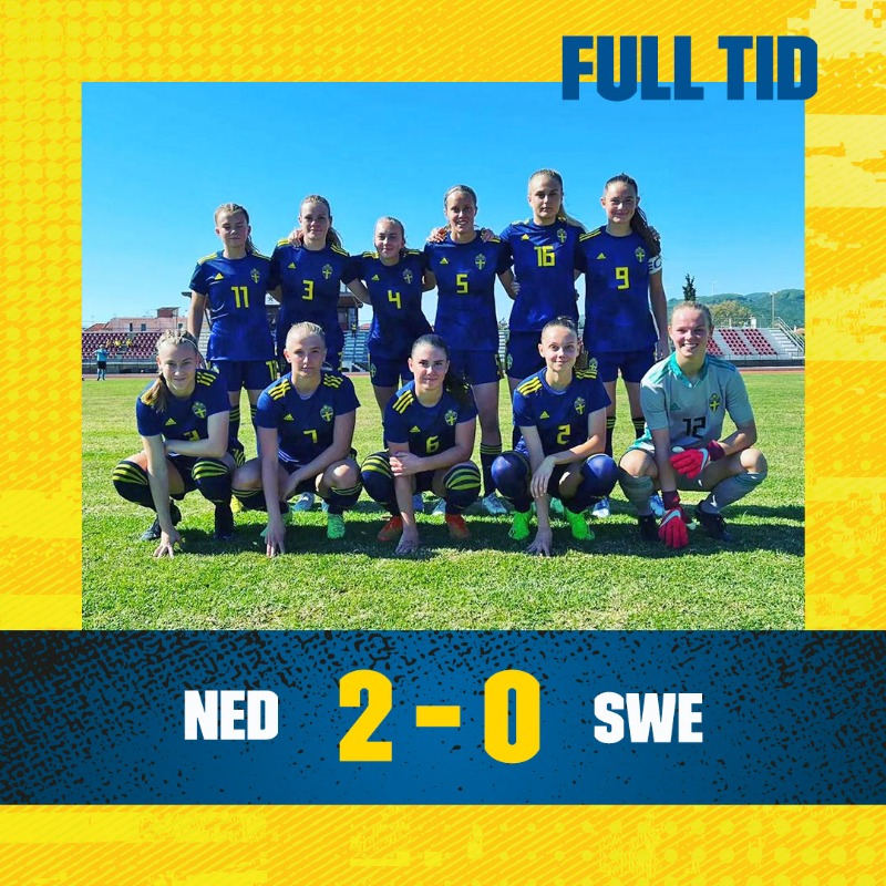 svenskfotboll's tweet photo. F18/04-landslagets förlorade den avslutande match i EM-kvalet mot Nederländerna. Matchen slutade 0-2 och Sverige slutar därmed som grupptvåa och spelar vidare i A-divisionen i nästa fas av EM-kvalet. #SWEF04