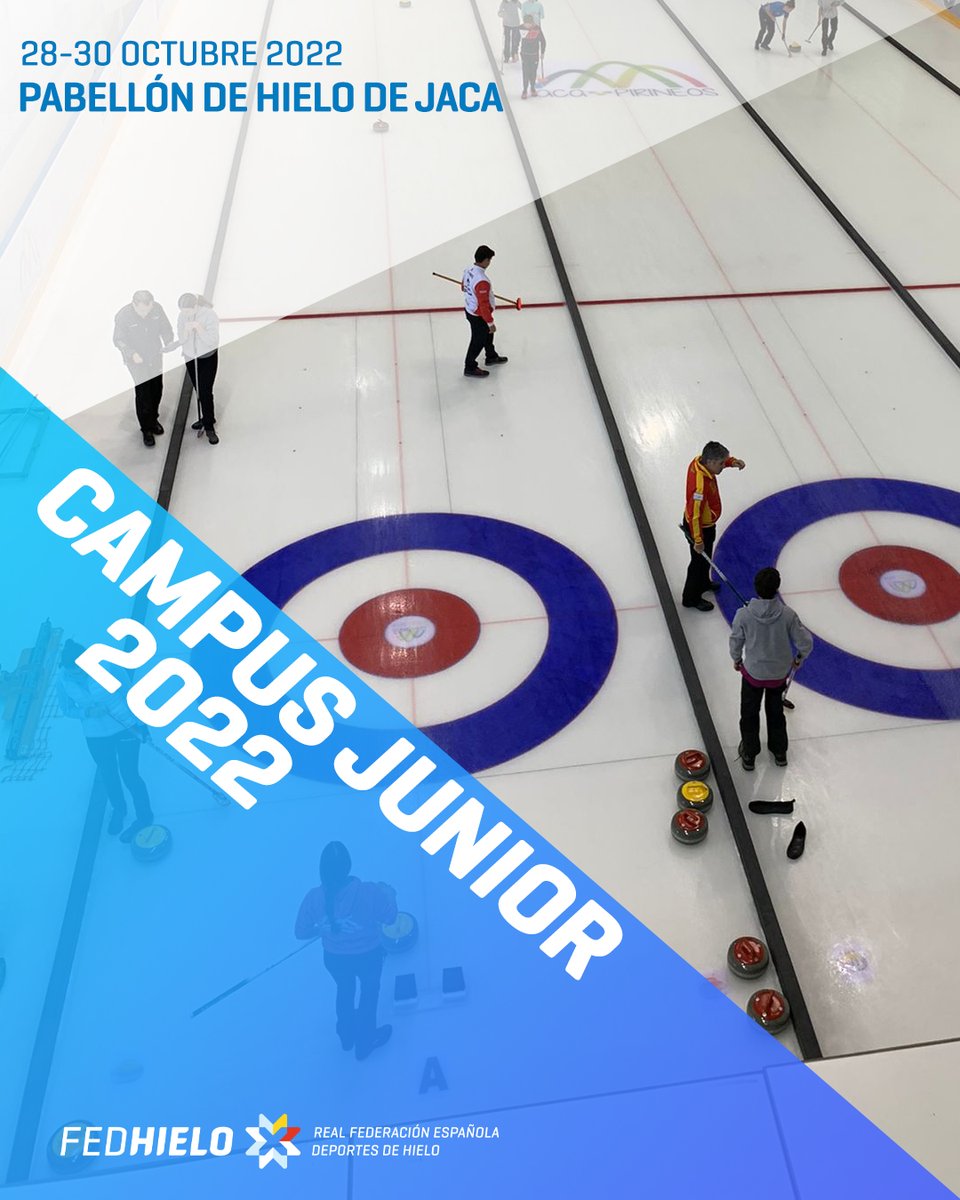 Vuelve el 𝗖𝗔𝗠𝗣𝗨𝗦 𝗝𝗨𝗡𝗜𝗢𝗥 𝟮𝟬𝟮𝟮 🥌

🗓️ 28-30 de octubre
📍 Pabellón de Hielo de Jaca
🧾 Inscripciones a través del club
3️⃣2️⃣ plazas disponibles
🔒 Límite hasta el 17/10

 ☑️ Liderado por los seleccionadores junior Estrella Labrador y Alberto Vez

#curlingESP #curling