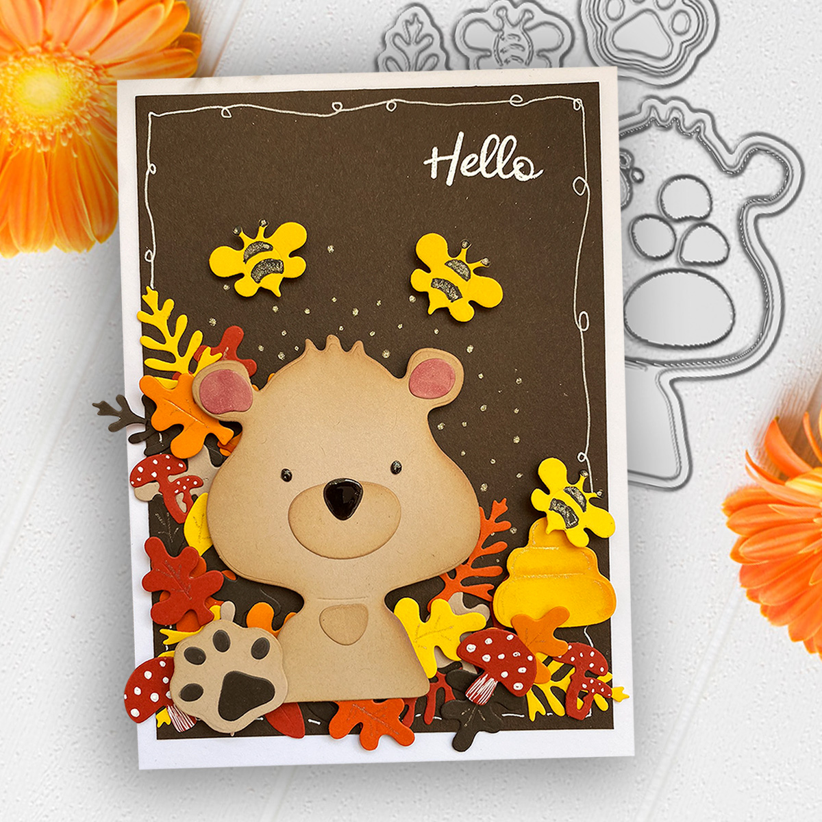 Polka_doodles's tweet photo. A cute HALF PRICE Bear die set is perfect all year & Autumn cards with all those great embellishments!ย #handmadecards #cardmaking #craft #crafty #autumncraft #autumncardmaking #diecutter #diecutting #diecut #cardmakingdiesย https://t.co/xI52w4VVla https://t.co/HLHCOdZK6x