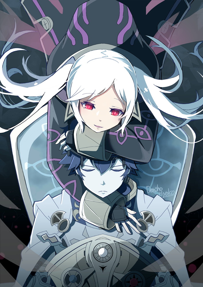 クロム(FE覚醒) ,マイユニット ,ルフレ♀ 「#このタグをみた人はド正面イラストを貼る 」|伝書ひよこ🐟のイラスト