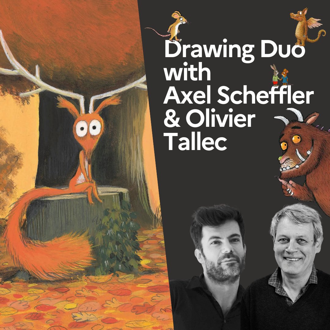ifru_london's tweet photo. Don't miss the #DrawingDuo with illustrators extraordinaire #AxelScheffler and #OliverTallec drawing live on stage and sharing the universe of forest and friendship for the @SouthKenKids Fest
19 Nov - 3.15pm at @ifru_london
👉https://t.co/DwIY4VY6xT
#SKKF2022 https://t.co/u7QmVzwB6b