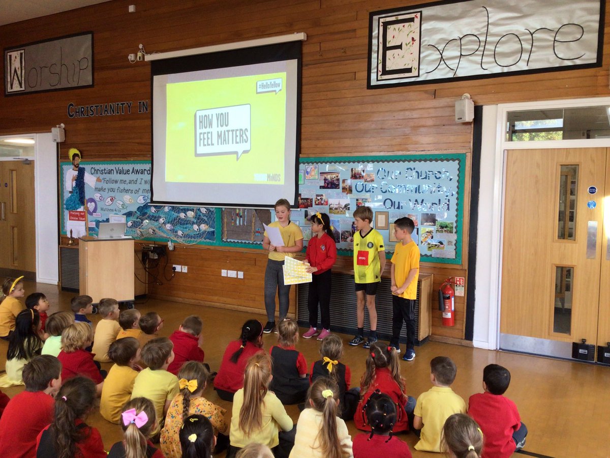 AslocktonSchool's tweet photo. To raise awareness for #WorldMentalHealth Day, we are taking part in #HelloYellow Day. Our Pupil Parliament Ministers have invited us to wear yellow and raise funds in support of @YoungMindsUK βοΈ #HowYouFeelMatters https://t.co/weexygSixI