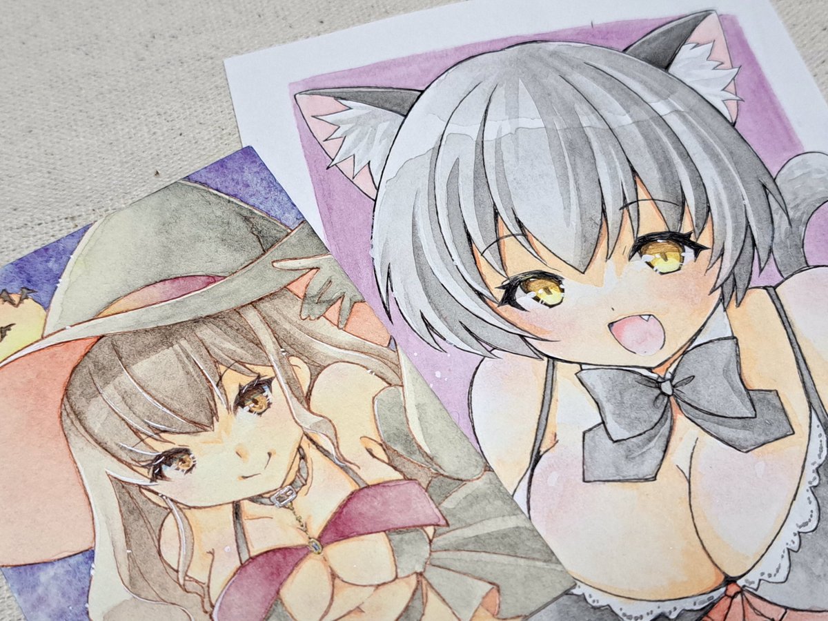 「BOOTHに直筆イラストのハロウィンシリーズ追加したのでお迎えご検討いただけると」|ささつゆ🦊5/5【COMITIA144】H28b📚5/6【A40】参加のイラスト