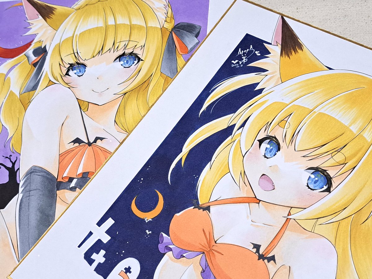 「BOOTHに直筆イラストのハロウィンシリーズ追加したのでお迎えご検討いただけると」|ささつゆ🦊5/5【COMITIA144】H28b📚5/6【A40】参加のイラスト