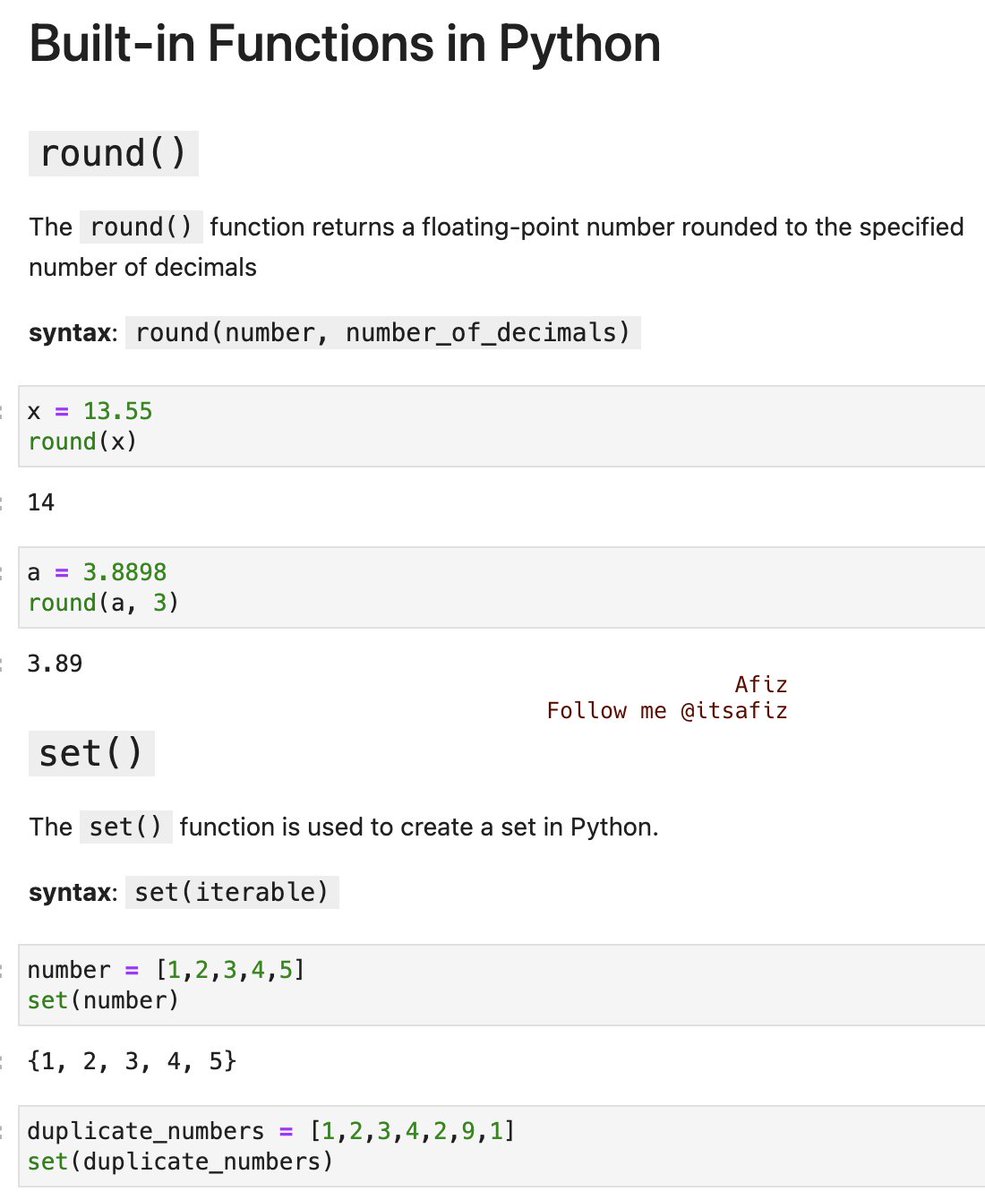 Built-in Functions in Python (with code snippets) Python has a great ...