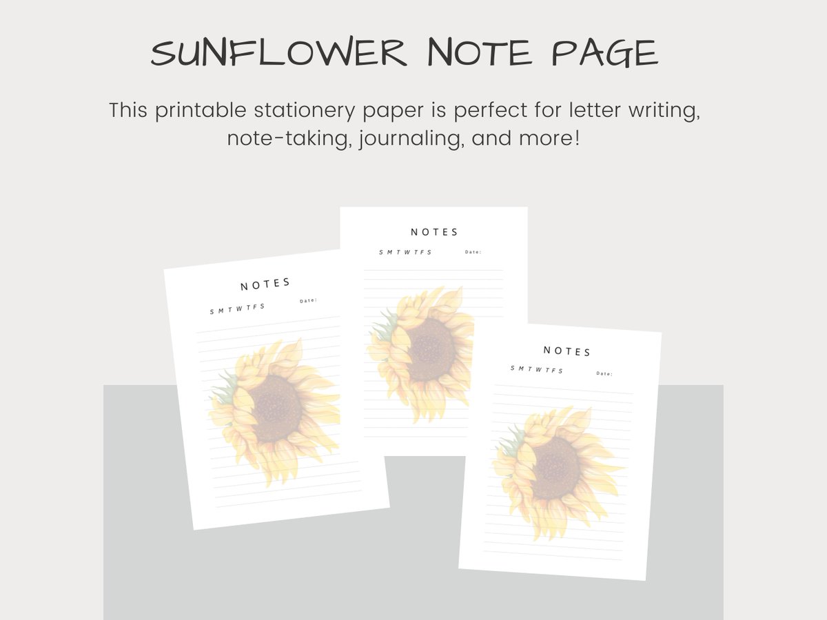tgv2525's tweet photo. Excited to share the latest addition to my #etsy shop: Printable Note page, Printable stationery paper, Sunflower lined paper PDF, Colorful Paper, Lined paper https://t.co/ymtcY7uYjm #yellow #white #printablenotepage #printablestationery #stationerypaper #printablepape https://t.co/1Zdz2vvKcU