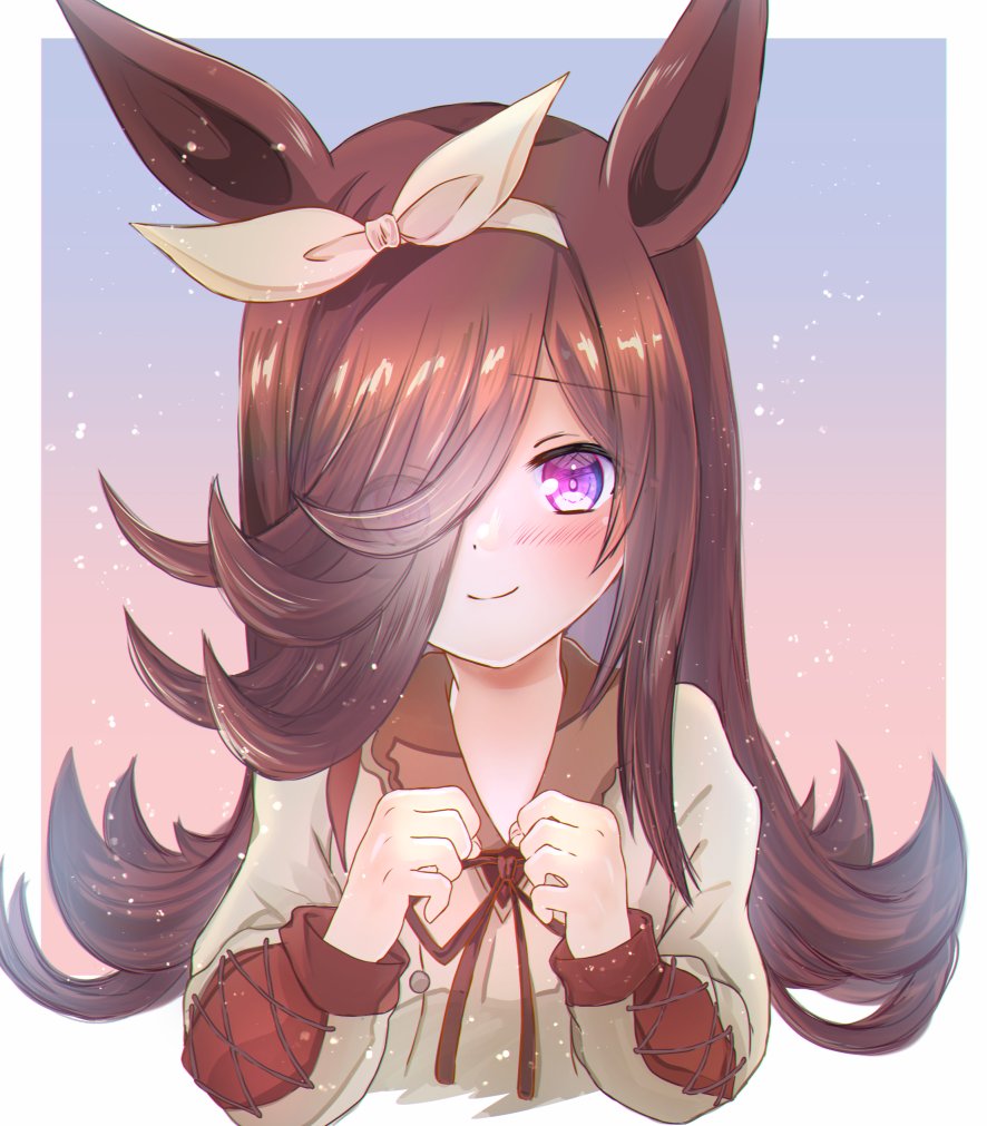 ライスシャワー(ウマ娘) 「お兄さま、お姉さま、明日もふぁいと、だよっ……!! 」|ユキオミ🥕🐇創作コラボ企画進行中🐇✨のイラスト