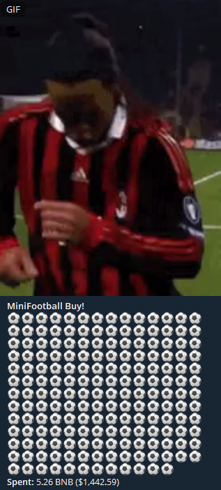 minifootballeth's tweet photo. Smart ones get in early.

And with everything we got lined up, meet the next crypto millionaires.

#qatar2022 we are coming.

#minifootballtoken #bnb #binance #bnbchain #bsc #pancakeswap https://t.co/sRYeLpTjTf