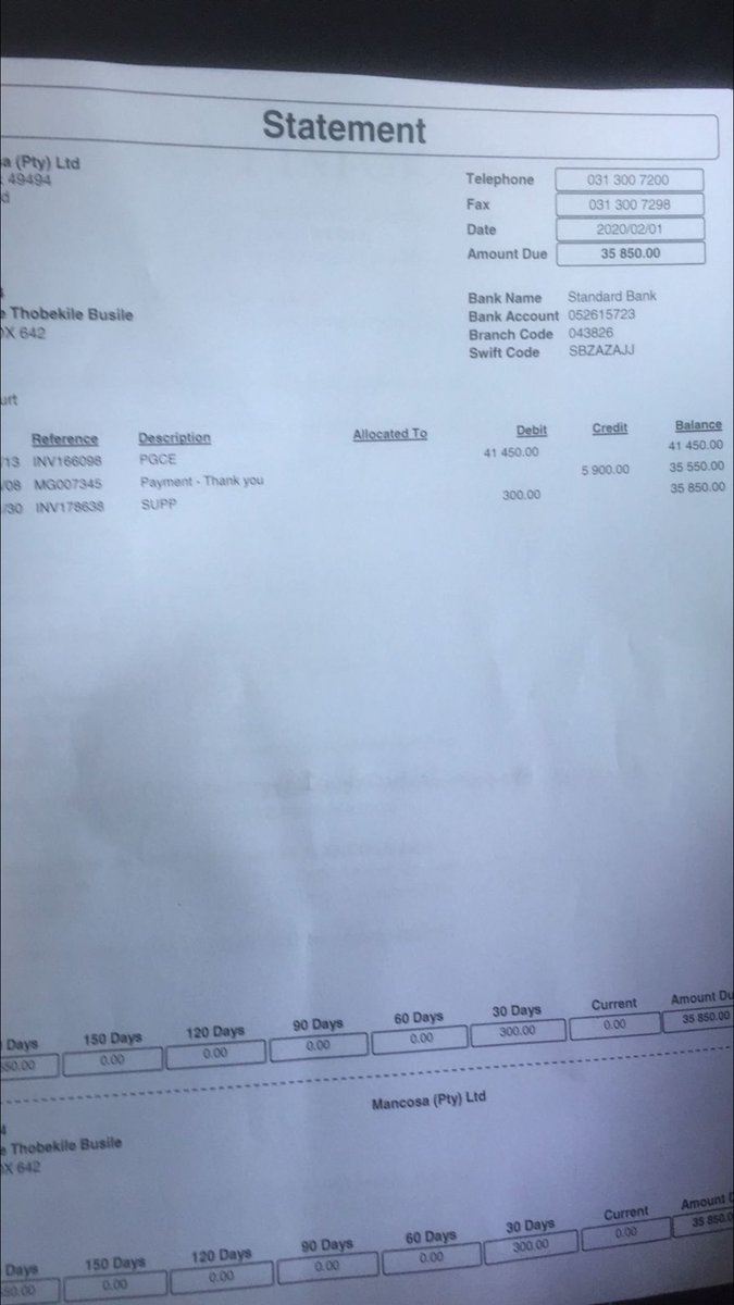 BusileJobe's tweet photo. My name is Busile Sithole I registered for PGCE at MANCOSA  2019 &amp; haven't finished yet because I am owing and I can't afford to pay,for me to be able to finish I need to pay this amount of R35850and write 1 last module Please assist good people🙏For those who can help here is my https://t.co/y3W5wlpxXq