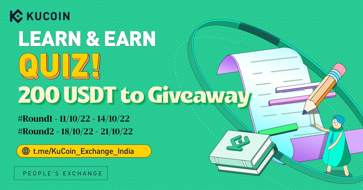 KucoinIndia's tweet photo. 👨‍🎓Learn and Earn Quiz📚

💰Total 200 $USDT to Giveaway

⭐️ Like, RT, Follow &amp; Tag 2 Friends
⭐️ Join https://t.co/lPeBd1TJRP &amp; https://t.co/nErm2D2dJp

🏆10 winners - $10 each Randomly

❇ Fill this form https://t.co/eY4QbLAmef

Participate Now ⤵️
https://t.co/XkibTFi1qz https://t.co/rnZvxgfrqL