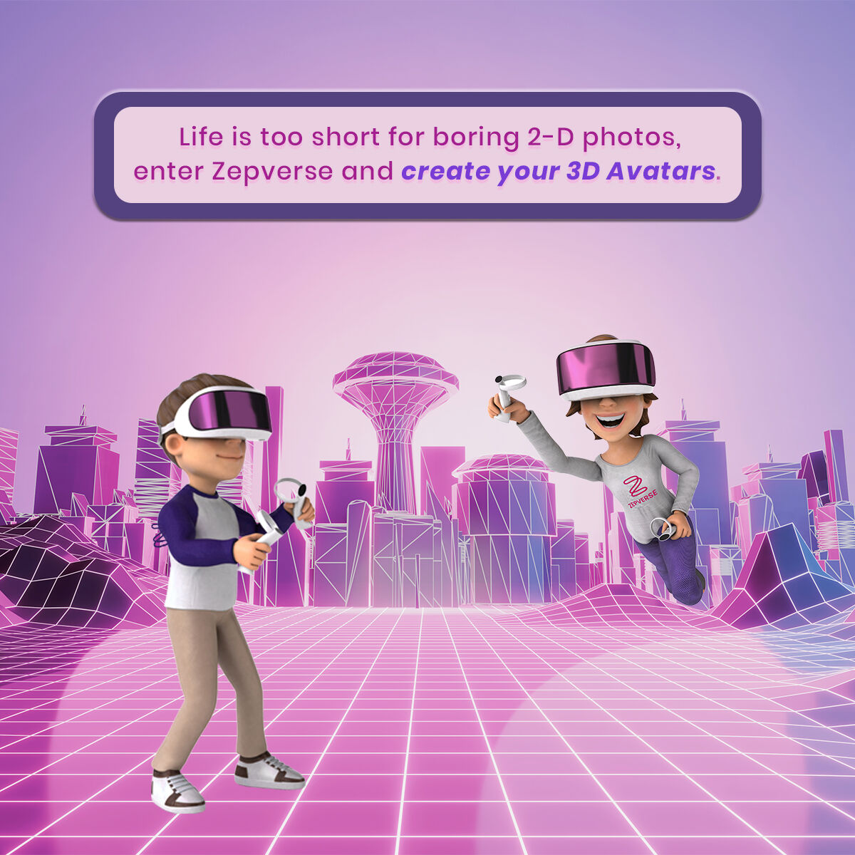 zepverse's tweet photo. ZepVerse gives you the liberty to create your Avatar with your preferences changing with a place, time and mood. Create it, the way you want it to be!

#zepverse #metaverse #3Dworld #virtualavatar #avatar #3davatar #futureworld https://t.co/RbOviCKjRI