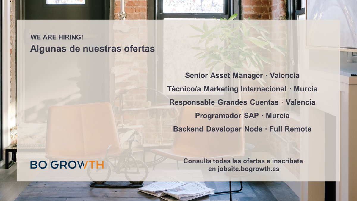 We are hiring!

#hiring #oportunidadeempleo #ofertasdetrabajo #ofertasdeempleo #vacantes #thepowerofpeople #bogrowth #asset #manager #marketing #internacional #grandescuentas #KAM #SAP #programador #backend #developer #node