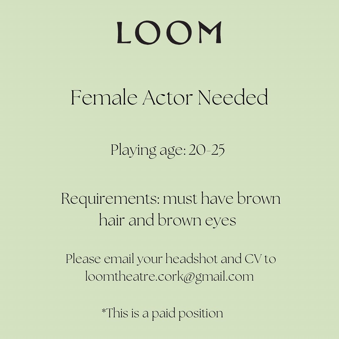 Female Actor Needed 

Info below
