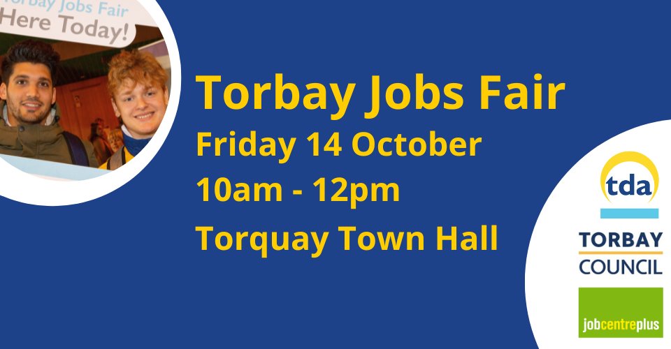 .<a href="/suttons_seeds/">Suttons</a> will be at the #TorbayJobsFair THIS Friday, 14 October. They have some great positions available and will be joined by dozens of other local employers who all have live vacancies. If you're looking for a new job, be sure to come along! ow.ly/veWP50L5I1E