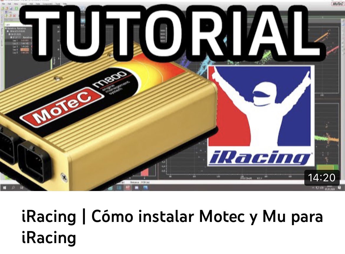 Aquí va un video de cómo instalar Motec y Mu para iRacing. Y así poder empezar a adentrarte en el maravilloso mundo de la telemetria en simracing. Fácil, sencillo y para toda la familia 😂

📈📉youtu.be/Ld0h6nWsPtU

➡️oriolrace.com