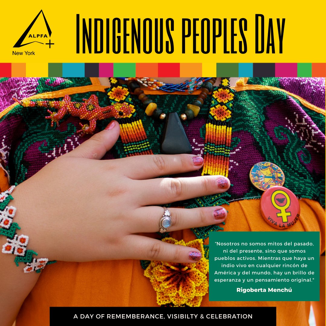 ALPFA_NY's tweet photo. On this Indigenous Peoples Day and everyday, we must never forget that indigenous people were the first occupants of the lands we inhabit.  Honor the Native land you stand on, the real history of our nation, and celebrate the lives, traditions, and stories of Indigenous people. https://t.co/DOiGBxWmox