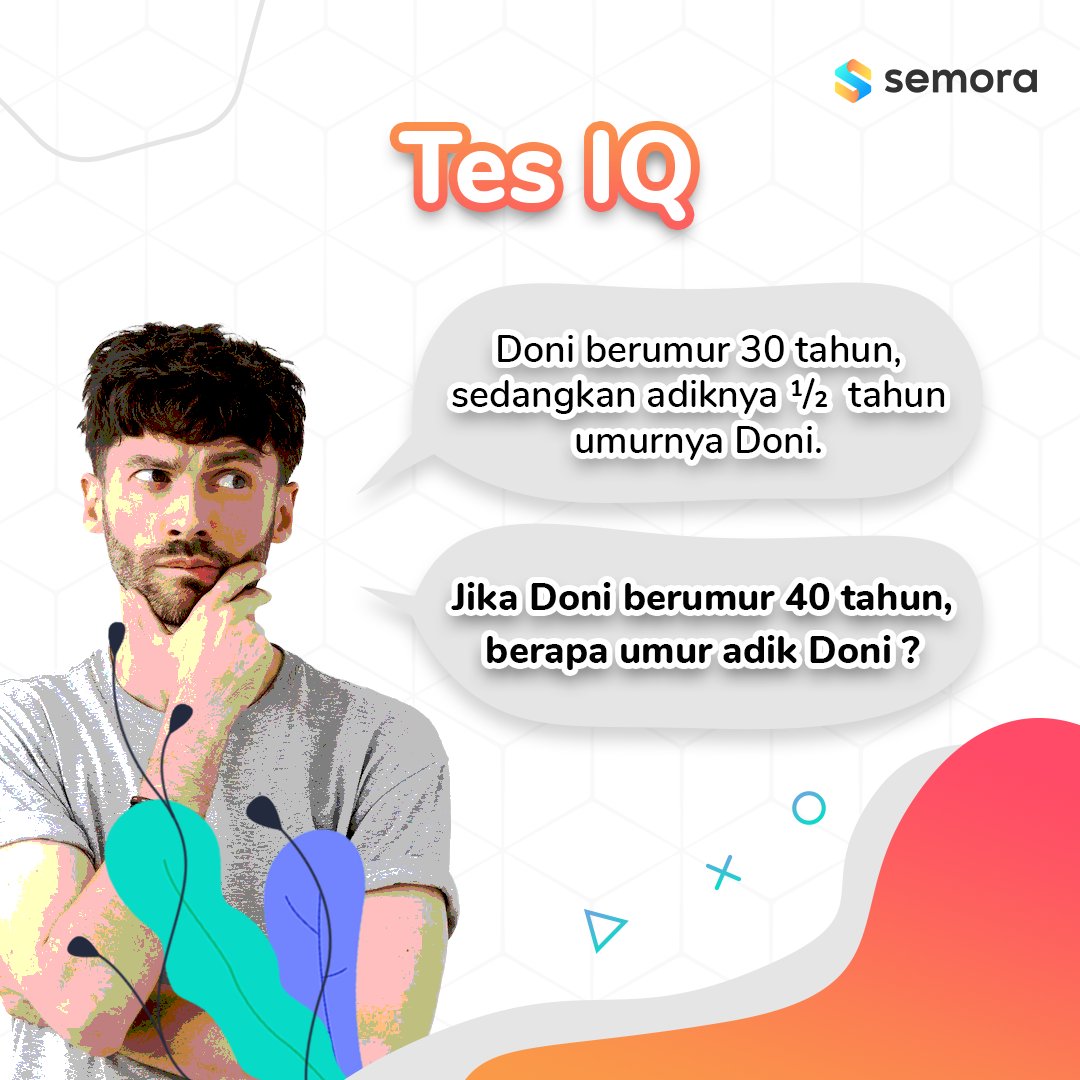 creativesemora's tweet photo. Tes IQ dulu yuk!
Hayooo jangan sampai terkecoh dengan pertanyaannya yapp! π
#smrgm #game #kuis #tesiq https://t.co/n87RzEg50M