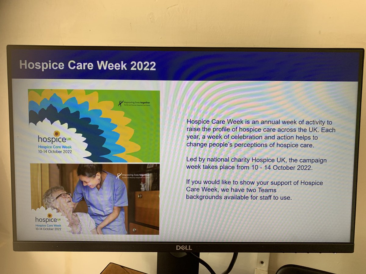 In support of #HospiceCareWeek we’ve been sharing MS Teams backgrounds for ⁦@nandwics⁩ colleagues and friends to use this week, to raise awareness of the hugely important work that hospices do. Do follow ⁦@hospiceuk⁩ to find out more!