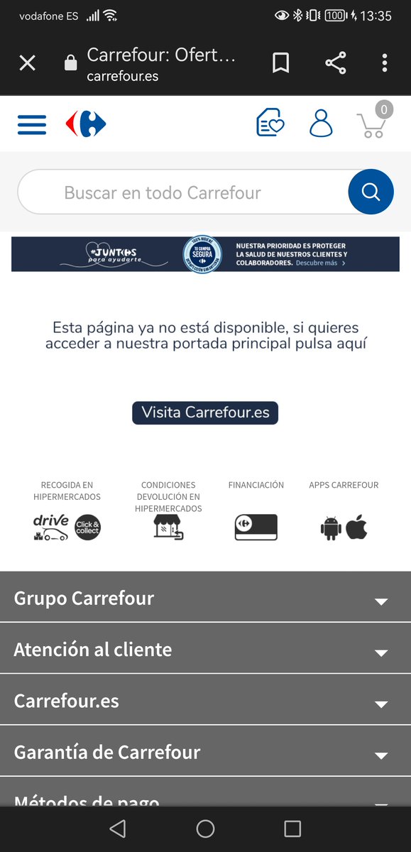 May_Parla's tweet photo. @CRFresponde @CarrefourES Alguien me puede informar, por que no funciona la pagina web y la app no se me abre?? Necesito mirar ofertas/precios de un microondas y me está siendo imposible. 😓😓 Pone pincha aquí y pincho, pero me sale esa página de nuevo. #Carrefour https://t.co/xROpcv7isf