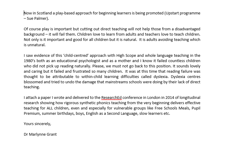 anneglennie's tweet photo. Repeating the mistakes of the 80s?

A plea about play-based learning and disadvantaged children from Dr Marlynne Grant, an educational psychologist with first-hand experience of the 'fallout' that entirely play-based learning generates. 

#TalkScottishEducation https://t.co/2l3HdDHgkj