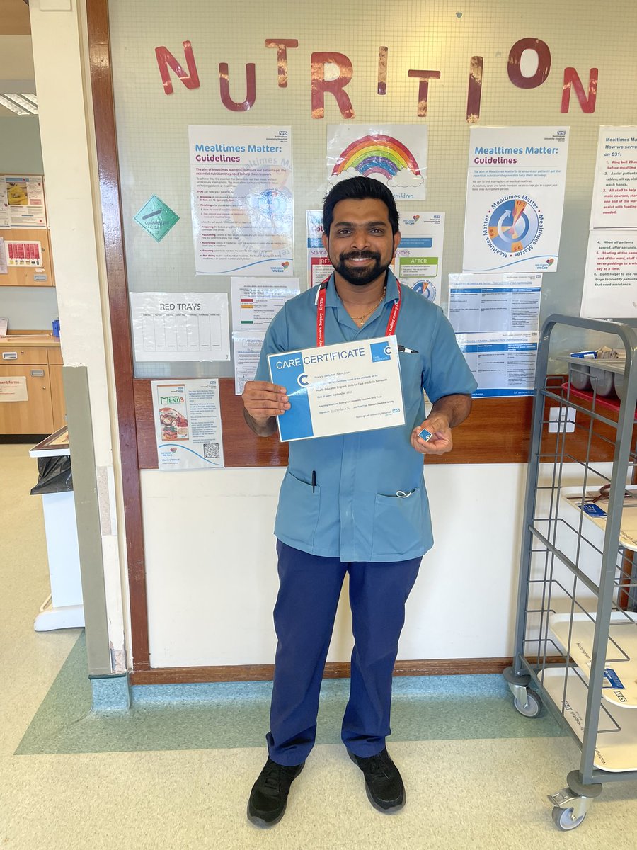 Well done to Jibin on completing your Care Certificate. Well done 👍🏼 😆@C31Stu @markwong1308 @kjrooke @NUHInstitute