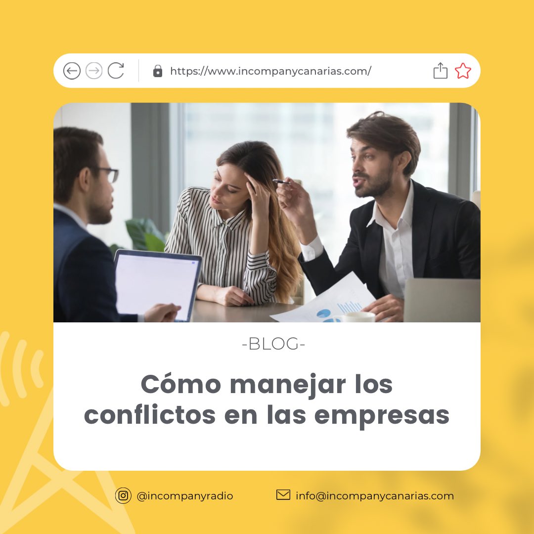 Los #conflictos laborales no solo generan mal ambiente en el trabajo sino que puede afectar la #productividad o #rendimiento del #empleado. ¡Conoce la forma de manejarlos!👇

incompanycanarias.com/como-manejar-l…