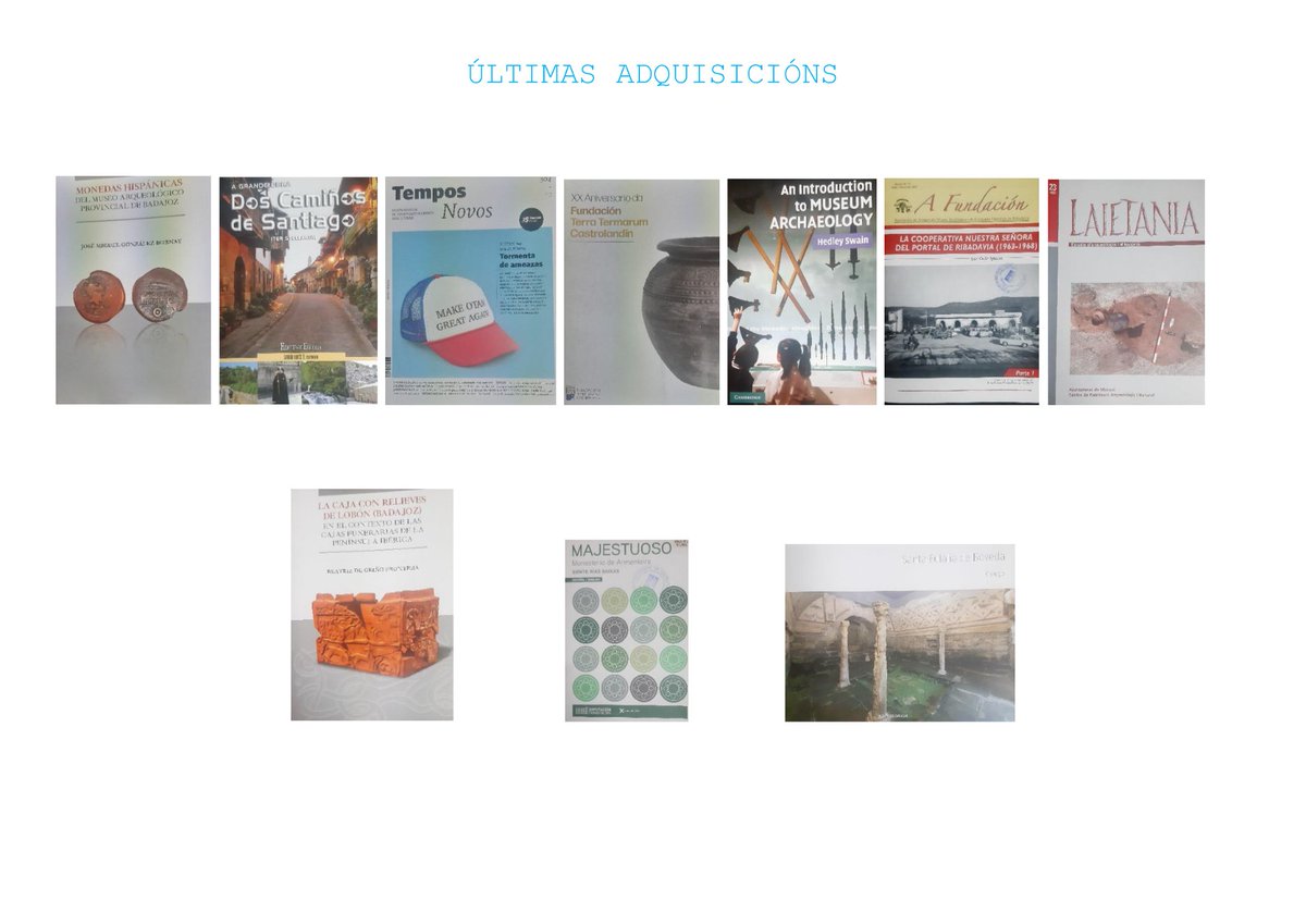 Novos ingresos na biblioteca do #MuseoCastroViladonga
#50AnosCastroViladonga #patrimoniocultural #arqueoloxía 
Consulta en sala todos os días (excepto 24, 25 e 31 decembro, 1 e 6 xaneiro). De 10 a 20 h (marzo-outubro) 10 a 19 h (novembro-febreiro)
catalogo-rbgalicia.xunta.gal/cgi-bin/koha/o…